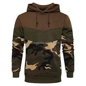 Camuflaje Mujer Casual pullover Suéter con capucha cuello sudadera Bolsillo frontal térmico hombre 100% algodón sudaderas con capucha en blanco para hombres - Product Image 2
