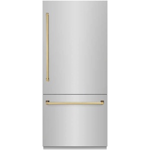 Refrigerador Eléctrico Zline RBITZ30436G Edición Autograph de 36 Pulgadas y 19.8 Pies Cúbicos Dispensador de Agua y Fabricador de Hielo con Congelador Inferior de Gran Capacidad - Product Image 1