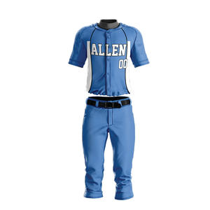 Uniformes de Béisbol Unisex OEM, Nuevo Diseño, Patrón Liso, Ropa Deportiva Transpirable y de Bajo Precio, Conjuntos de Sublimación para Entrenamiento Juvenil - Product Image 1