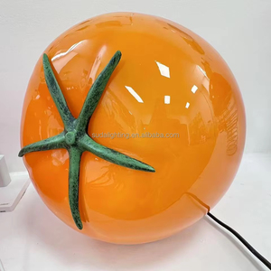 Vetro Usb carino paralume di pomodoro lampada da tavolo per bambini comodino - Product Image 1