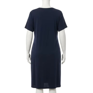 Robes décontractées en jersey grande taille pour femmes, tissu extensible doux, coupe confortable, vêtements de tous les jours, vêtements de maison, vêtements de mode, robe d'été - Product Image 2