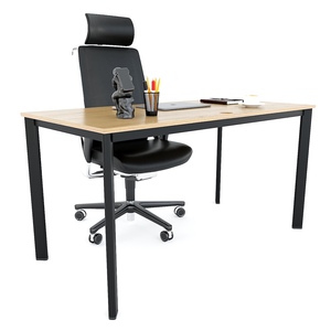 Escritorio de Oficina Contemporáneo Minimalista de 140x70cm con Revestimiento de Melamina y Patas Ovaladas de Hierro HBOV035 - Product Image 4