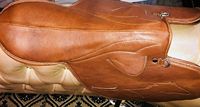 Selle de saut pour chevaux en cuir véritable de qualité, portable et équestre, selle de cheval anglaise de l'Ouest