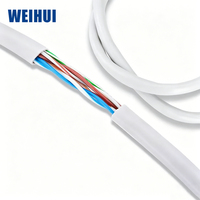 Kabel LAN Cat5e UTP WEIHUI Teruji Fluke, 24AWG OFC Konduktor Tembaga Murni, Kabel Patch Ethernet Jaringan, Grosir