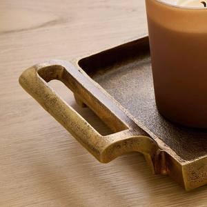 Plateau rectangulaire moderne en métal moulé avec poignées, texture légère, plateau décoratif multifonctionnel pour hôtel, Ramadan, mariage - Product Image 3