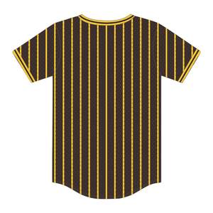 Iota Phi Theta Brown Pinstripe Pullover Baseball Jersey 100% Polyester Mesh Fraternity <b>T</b> <b>Shirt</b> with Embroidered Applique Logos - Product Image 3
