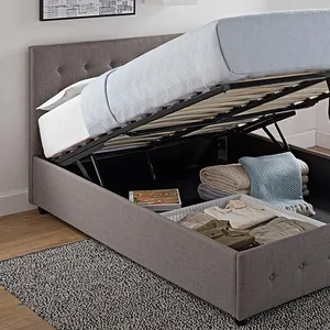 Quarto Duplo Único Divã De Madeira De Armazenamento Móveis Base de Cama Tamanho King Size Conjunto