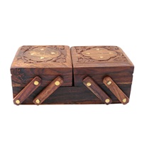 Meilleure vente boîte à bijoux pour femmes en bois Flip Flap fleur sculpté Design à vendre par les exportateurs indiens