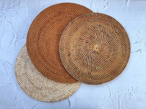 Manteles Individuales Redondos Hechos a Mano de Ratán Natural, Ecológicos, Vintage, Decoración Rústica, Decoración Boho para Mesa - Product Image 3