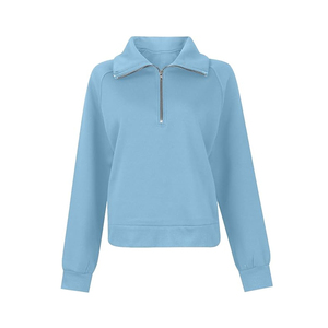 Sudaderas con capucha cortas con cremallera de cuello alto de moda para mujer - Product Image 3