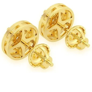 Boucles d'oreilles clous en or massif 10 carats pour femme, avec halo de diamants personnalisés, design classique, idéales pour mariage et soirée - Product Image 3