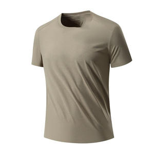 Ammoniac liquide t-shirt à séchage rapide sans couture pour hommes et femmes couleur unie raglan mince col rond cool vêtements de sport à manches courtes - Product Image 3