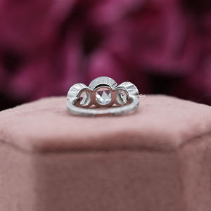 14K oro sólido corte redondo laboratorio cultivado diamante tres piedras ajuste lujoso anillo de compromiso anillo de regalo para mujeres IGI - Product Image 5