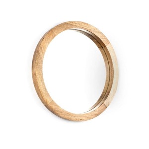 Miroir de salle de bain nordique rond en bois miroir mural cercle en chêne de diamètre 60 à 90 cm nouveau design - Product Image 4