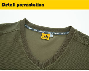 Camiseta Térmica Deportiva de Manga Larga con Cuello en V para Hombre, con Calor Infrarrojo Lejano, Transpirable, de Secado Rápido y Protección UV - Product Image 5