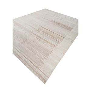 Alfombra Rectangular de Lana Afgana Tejida a Mano, Color Marfil, Modelo Re-1192, para Sala de Estar, Diseño Abstracto a Rayas, para Pasillo - Product Image 2