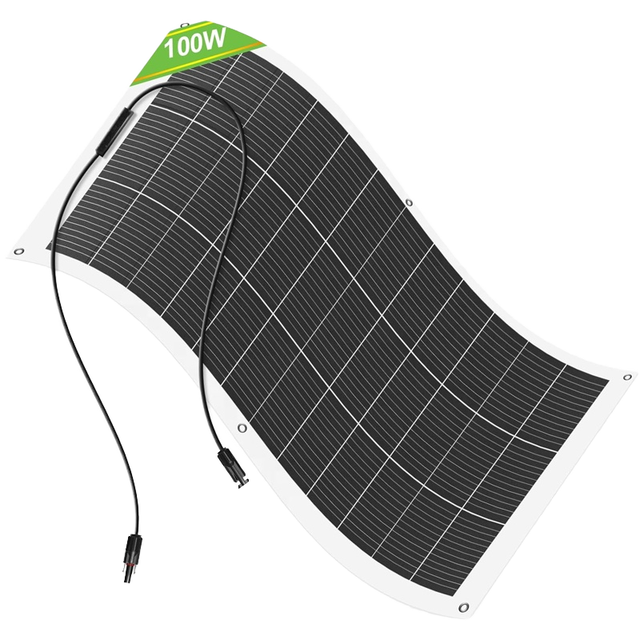 Flexible Half Cell Solar Panel 200W 12V 23% Efficiency for Marine RV Cabin Van Car Boat Camping Curve Surfaces