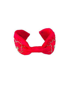 Bandeau élégant en tissu velours de qualité supérieure, style nœud, silhouette luxueuse, bandeau fait main avec broderie florale, accessoire de coiffure - Product Image 2