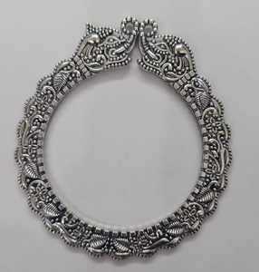 Silver Antique Bohemian Brass <b>Bangles</b> Jewelry Costume Fashion <b>Indian</b> Handmade Handicrafts Jewellery in India BL-110324S - Product Image 1