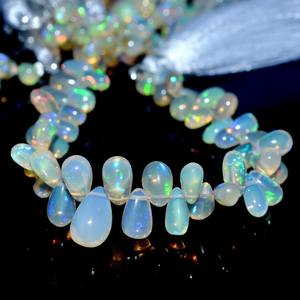 Opale Welo éthiopienne AAA 3x5mm-5x8mm, perles lisses en forme de larme, opale de feu éthiopienne naturelle, pierres précieuses en vrac pour bijoux - Product Image 4