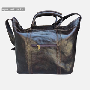 Premium Luxury Vintage Genuine <b>Leather</b> Travel Duffel <b>Bag</b> Luggage Daily Use Polyester Lining Large Capacity Zipper Closure <b>Soft</b> - Product Image 2