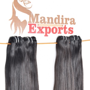 Pure Virgin Black Straight Bundles Extensiones de cabello humano de templo alineado con cutícula cruda Estilo de onda natural no procesado químicamente - Product Image 2