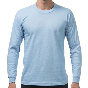 Camiseta de algodón de Color sólido para hombre, camisetas informales de manga larga con cuello redondo para hombre, Camiseta básica de alta calidad para primavera y otoño para hombre - Product Image 1