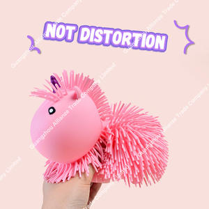 Jouet Sensoriel Fidget personnalisé unisexe cheveux touffus licorne TPR balle écologique rempli d'air léger amusant pour les enfants - Product Image 4