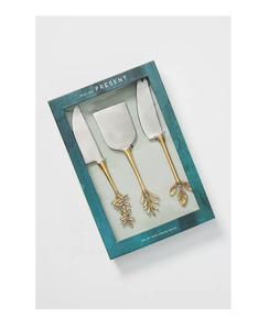 ชุดมีดชีสทองเหลือง,ชุดมีดชีสด้ามห่วงทองเหลือง - Product Image 2