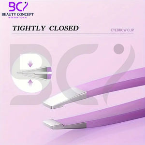 Pince à épiler violette en acier inoxydable à pointe inclinée, durable, pour la précision de la mise en forme des sourcils, outil d'épilation pour la maison et les salons de beauté - Product Image 5