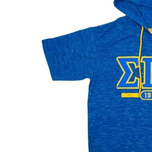 Sigma Gamma Rho SGRho Hood Tee Royal Blue 80 Poliéster 20 Rayon Letras griegas Imprimir Sorority Greek Life Sudadera con capucha Camiseta - Product Image 4