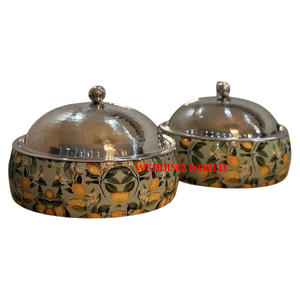 Hotpot de madera con diseño de flores, última colección, calentador de alimentos de diseñador para Bodas de Kuwait, Qatar, Arabia Saudita y Dubái - Product Image 6