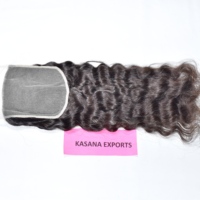 6*6 Closure Machine Double Trame Non Transformés Fabrique Temple Indien Couleur Naturelle Femmes Noires Vague Profonde Extensions de Cheveux Humains