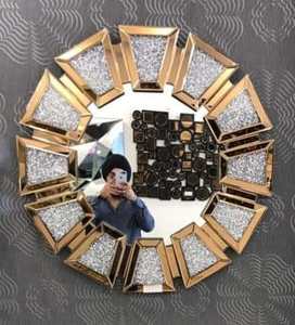 Custom Industrial Design Glass <b>Mirror</b> Frame in <b>Round</b> Shape and Multiple Colors <b>for</b> <b>Wall</b> Mosaic - Product Image 3