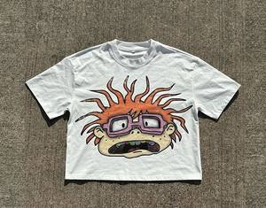 T-shirt personnalisé pour homme grande taille, col rond, manches courtes, 100% coton, avec logo sur le devant, tissu tricoté - Product Image 5