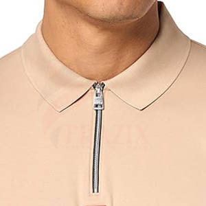 Cómoda camiseta Polo con media cremallera para hombre, camiseta Polo de secado rápido para hombre, camiseta Polo de algodón de talla grande para hombre - Product Image 5