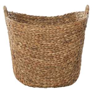 Panier en jacinthe d'eau tissé à la main avec bord incliné, panier de rangement fait à la main, vente en gros, écologique, fabriqué par VgreenArt au Vietnam - Product Image 3