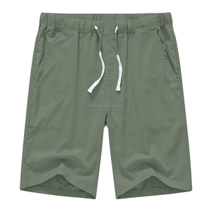 Shorts de bain décontractés pour hommes, avec cordon de serrage, taille élastique, coupe ajustée, en coton, pour la course et le sport, tendance mode, vêtements d'été - Product Image 5