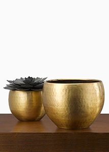 Elegante jardinera decorativa de metal para esquinas interiores de sala de estar con plantas artificiales o vegetación fresca para un toque elegante - Product Image 3