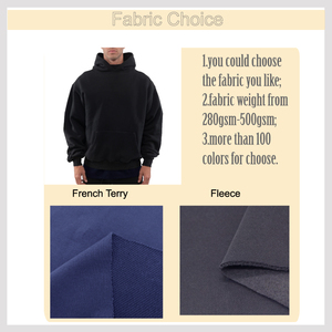 <b>Men</b> High Quality Cotton <b>Thick</b> Heavy French Terry Pullover Hoodie Custom Drop Shoulder <b>Fleece</b> Oversized Hoodie high quality - Product Image 4