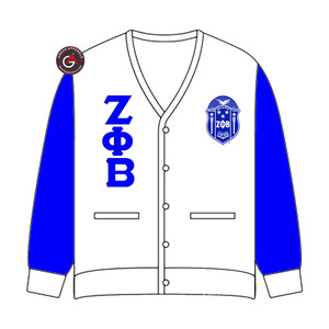 Zeta Phi Beta Finer Embroidery Women Acrylic <b>Cardigans</b> | ZOB Sorority Embroidered Ladies Custom Style <b>Cardigan</b> Sweater - Product Image 1