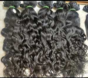 Extensions de cheveux indiens Remy bouclés, tissage double machine, cheveux humains vierges bruts, cuticules alignées, lisses comme des baguettes, double épaisseur - Product Image 4