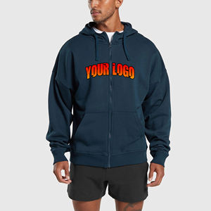 Sweat à capuche lourd personnalisé surdimensionné à fermeture éclair 450gsm pour homme Streetwear 100% coton sweats à capuche et sweat-shirts zippés pour hommes - Product Image 1