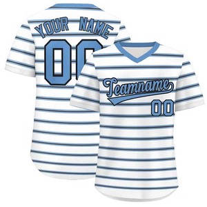 Camisetas de béisbol personalizadas para equipos de jóvenes adultos nombre con diseño personalizado cuello en poliéster V rayas béisbol Jersey ropa deportiva - Product Image 5