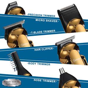 Kit de rasoir électrique professionnel pour hommes IPX7, tondeuse à barbe et cheveux, tondeuse à lame en T à zéro écart pour nez, oreilles et corps - Product Image 4