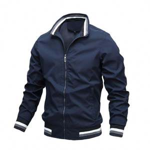 2025 Spring Autumn Fashion New Solid Collar Hight Quality Slim Fit Blank Customized Logo <b>Jacket</b> <b>Mens</b> - Product Image 2