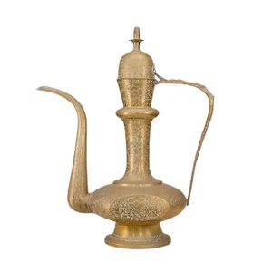 Cafetière Dallah arabe vintage élégante avec cafetière décorative de qualité supérieure finie argent brillant pour cuisine maison restaurant - Product Image 6