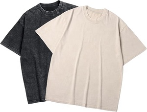 streetwear t shirts Men's Oversized Cotton T-Shirts Heavy Weight Crew Neck Vintage Workout Shirts Loose Athletic <b>tshirts</b> - Product Image 2