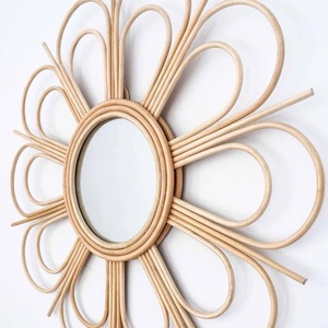 Meilleures ventes Miroir mural en rotin à la mode Art déco pour la décoration murale - Product Image 5