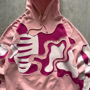 Sudaderas con capucha personalizadas con parche de logotipo bordado de trabajo ropa de calle de gran tamaño sudadera con lavado ácido al por mayor - Product Image 4